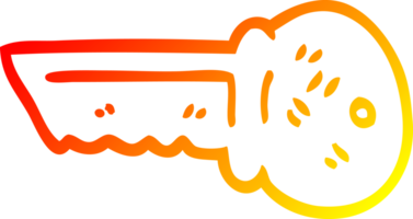 warm gradient line drawing of a cartoon gold key png