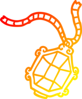 warm gradient line drawing of a cartoon ruby necklace png