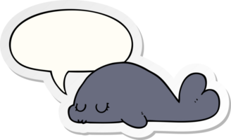 cute cartoon seal with speech bubble sticker png