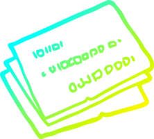 cold gradient line drawing of a old credit cards cartoon png