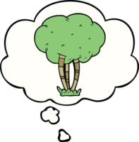 Cartoon-Baum mit Gedankenblase png