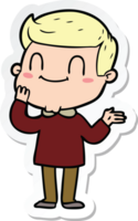 sticker of a cartoon friendly man png