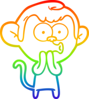 arcobaleno pendenza linea disegno di un' cartone animato fischio scimmia png