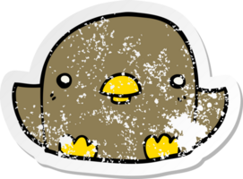 distressed sticker of a cartoon chick png