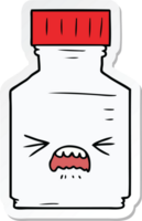 sticker of a cartoon pill jar png