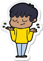 sticker of a cartoon happy boy png