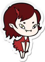 adesivo de uma garota vampira amigável dos desenhos animados png