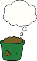 cartoon pot of earth with thought bubble png