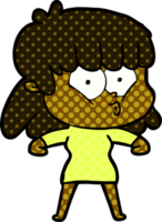 Cartoon pfeifendes Mädchen png