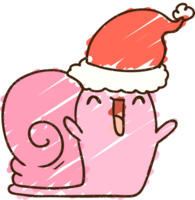 dibujo de tiza de caracol de navidad png