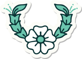 adesivo de tatuagem em estilo tradicional de uma flor decorativa png