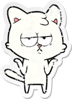 pegatina angustiada de un gato de dibujos animados aburrido png