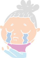 mujer llorando de dibujos animados de estilo de color plano png