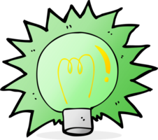 bombilla de luz verde intermitente de dibujos animados png