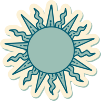 sticker of tattoo in traditional style of a sun png