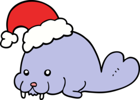 cartoon christmas walrus png
