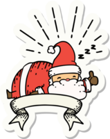 sticker of a tattoo style santa claus christmas character sleeping png