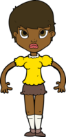 cartoon woman looking annoyed png