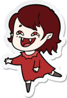 sticker of a cartoon laughing vampire girl png