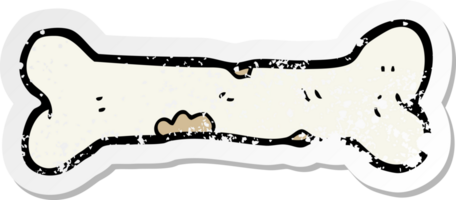 distressed sticker of a cartoon bone png