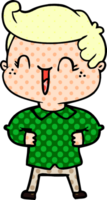 cartoon laughing boy with hands on hips png