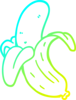 cold gradient line drawing of a cartoon banana png