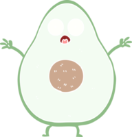 vlak kleur stijl tekenfilm avocado png