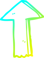 cold gradient line drawing of a cartoon arrow png