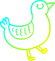 cold gradient line drawing of a cartoon bird png