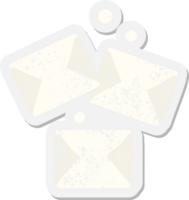 set of sealed envelopes grunge sticker png