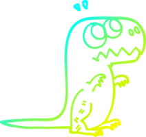 cold gradient line drawing of a cartoon roaring t rex png