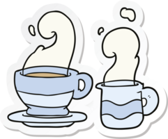 sticker van een cartoon kopje koffie png