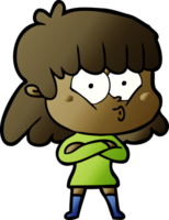 niña silbando de dibujos animados png