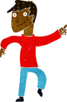 tecknad glad man pekar png