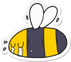 sticker of a cartoon crying bee png