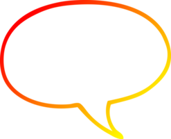 warm gradient line drawing of a cartoon speech bubble png