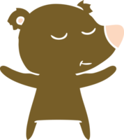 happy flat color style cartoon bear png