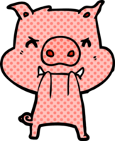 cerdo de dibujos animados enojado png