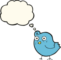 funny cartoon bird with thought bubble png