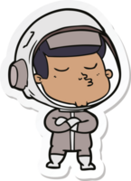 sticker van een cartoon zelfverzekerde astronaut png