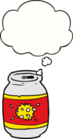 cartoon soda can with thought bubble png