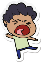 sticker of a cartoon furious man png