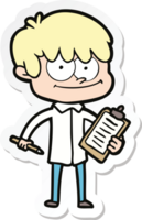 sticker of a happy cartoon man png