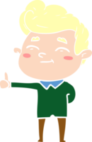 happy flat color style cartoon man png