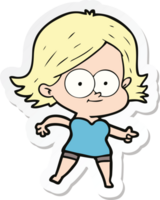sticker of a happy cartoon girl png