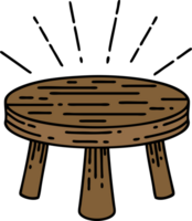 illustration of a traditional tattoo style wooden stool png