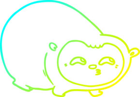 cold gradient line drawing of a cartoon wombat png
