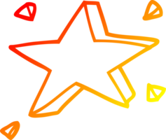 warm gradient line drawing of a cartoon yellow stars png