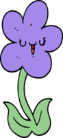 tecknad serie blomma med Lycklig ansikte png