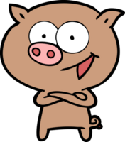 cheerful pig cartoon png